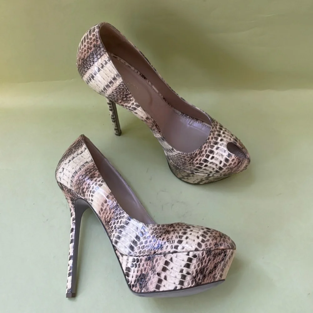 Multicolored Sergio Rossi snake skin platform